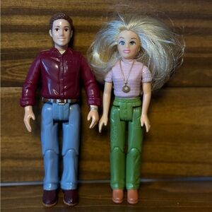 Fisher-Price loving family playskool dolls x2